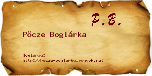 Pöcze Boglárka névjegykártya